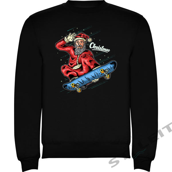 Sweatshirt Regular - Skateboard Santa (D334)