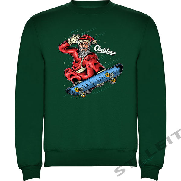 Sweatshirt Regular - Skateboard Santa (D334)