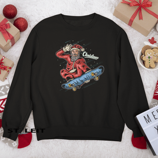 Sweatshirt Regular - Skateboard Santa (D334)