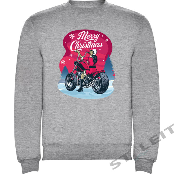 Sweatshirt Regular - Chrismas Motard Girl (D428)