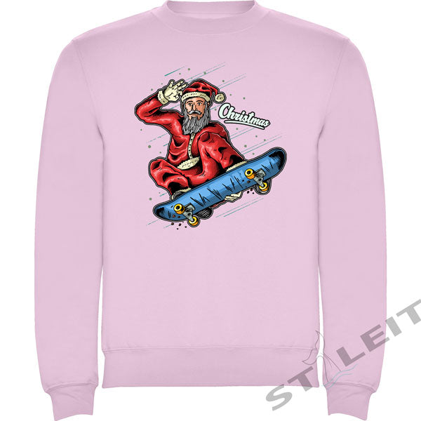 Sweatshirt Regular - Skateboard Santa (D334)