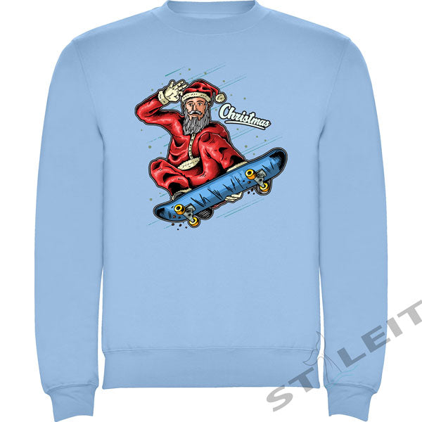 Sweatshirt Regular - Skateboard Santa (D334)
