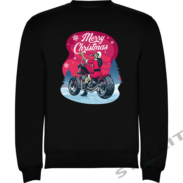 Sweatshirt Regular - Chrismas Motard Girl (D428)